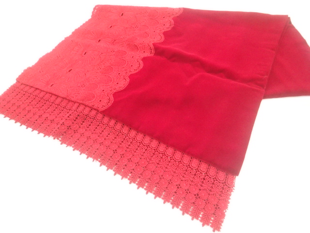 JAPANESE SHAWL / VELVET / LACE / FLOWER